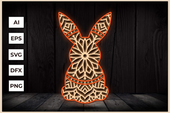 3D Easter Bunny SVG Mandala SVG Cut File: A Versatile Design for Creative Projects