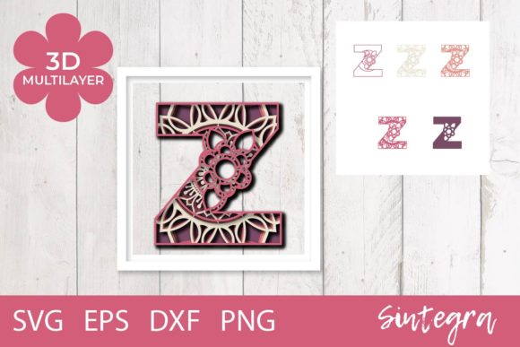 3D Floral Letter Z Mandala Layer SVG: A Versatile Design for Creative Projects