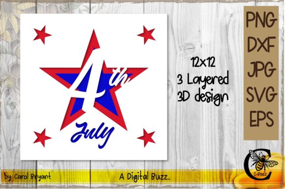 4th of July Layered Design: A Creative and Versatile SVG Cut File for All Your Projects
