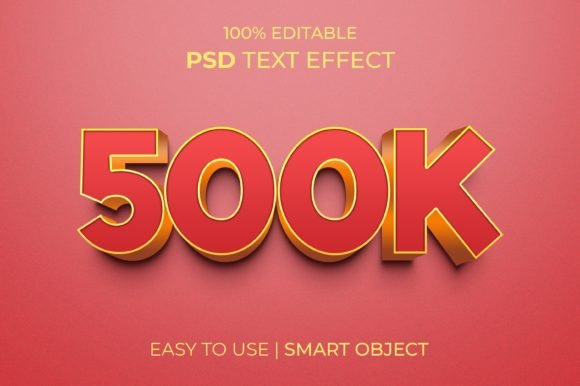 500k Luxury Style 3d Text Effect: Elevate Your Design with Professional Quality