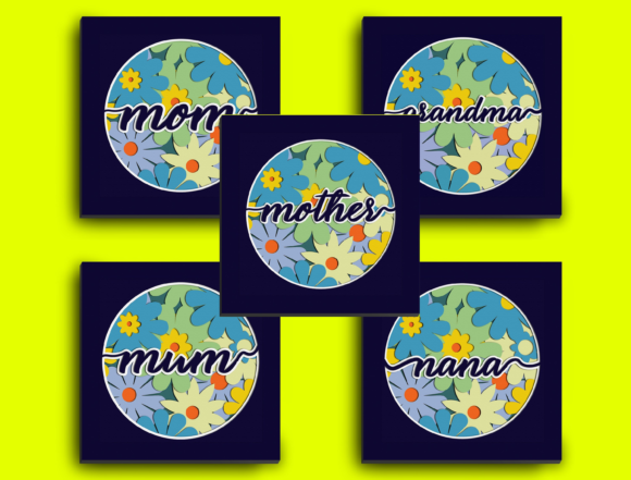 Bundle Flower Mother Papercut Light Box
