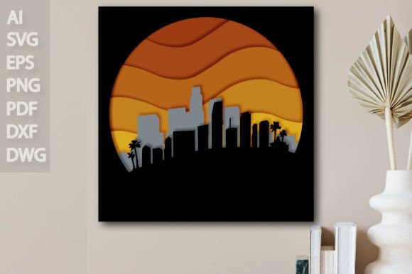 City 3D Shadow Box 2 Paper Cut SVG File: A Creative Solution for Laser Cutting Enthusiasts