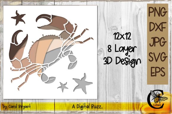 Crab 8 Layer Design: A Multi-Layered SVG Cut File for Creative Projects