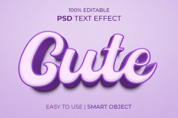 Cute 3D Text Effect Style for Creative Projects