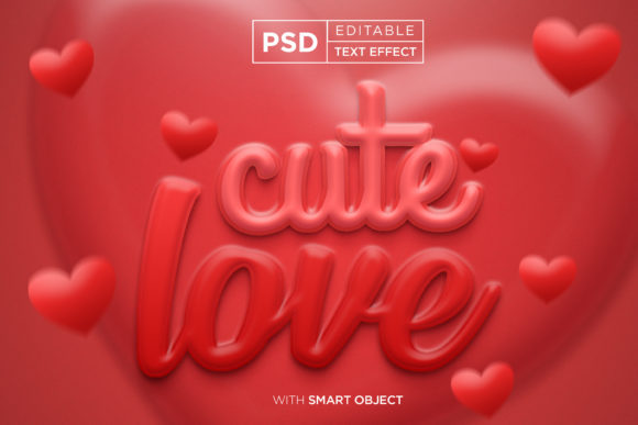 Cute Love Editable Text Effect: A Versatile 3D Typography Tool