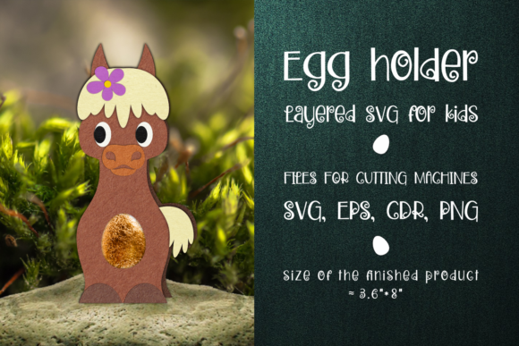 Horse Chocolate Egg Holder Template SVG