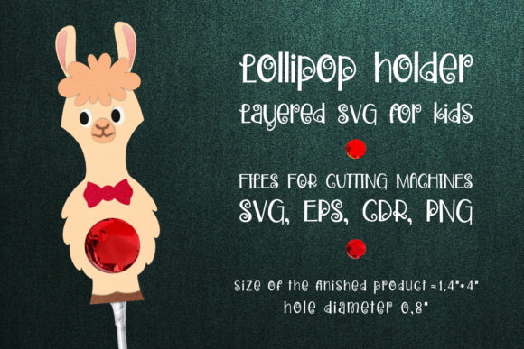 Llama Lollipop Holder Template SVG