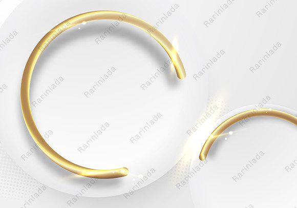 Luxury 3D Golden Circle White Background