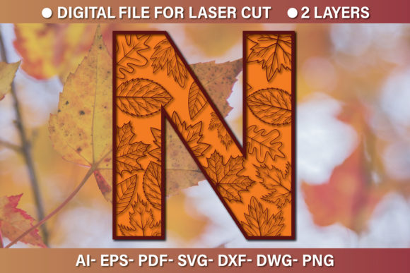 Multilayer 3d Alphabet Paper Cut SVG N