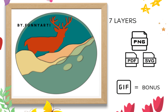 Spring Landscape with Deer Paper Cut-out: A Creative and Practical Design Resource