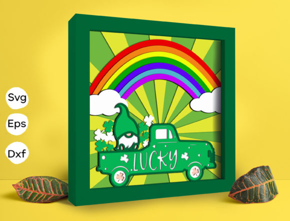 St Patrick's Day Papercut Light Box
