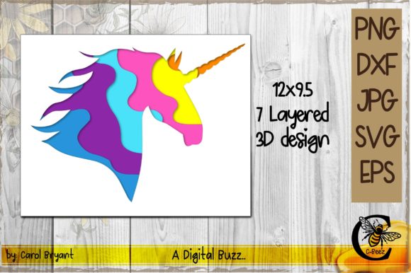 Unicorn 7 Layer Design: A Multi-Layered SVG Cut File for Creative Projects